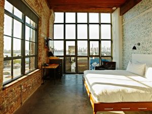Guestroom at The Wythe Hotel in Brooklyn, New York