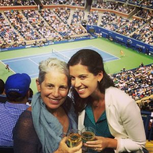 My daughter, Lizzie, and I taking in the quarterfinals of the 2014 US Open